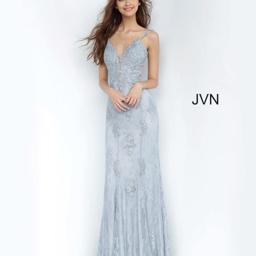 Jovani - JVN ice grey Lace Dress